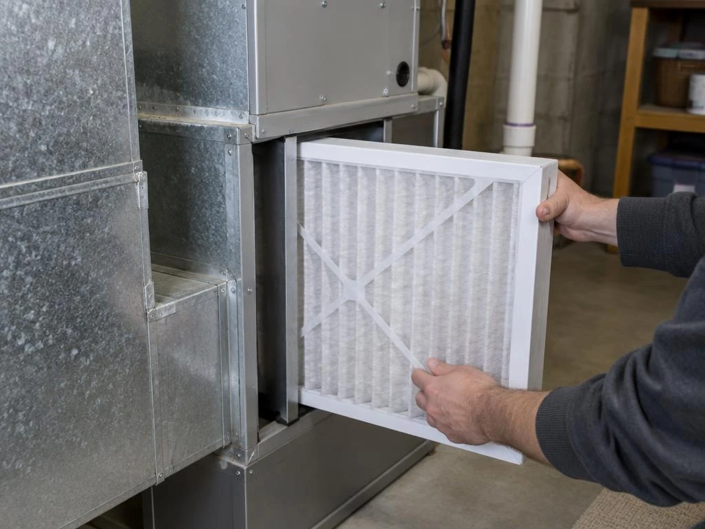 Replacing a furnace air filter
